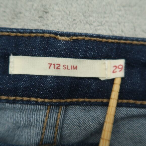 Levi's 712 Jeans Women's Size 29 Blue Mid-Rise Slim Straight Denim 31" Inseam - Picture 9 of 16